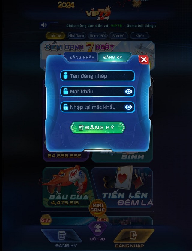 Đăng ký tài khoản cổng game miễn phí với thủ tục thực hiện vô cùng đơn giản
